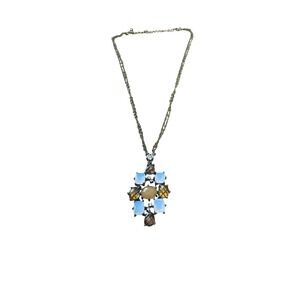 Avon Romantic Pendant Necklace‎ Gold Chain with Multicolor Stones